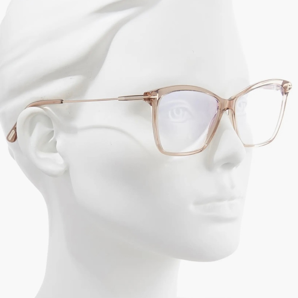 Tom Ford Champagne 56mm Cat Eye Eyeglasses
